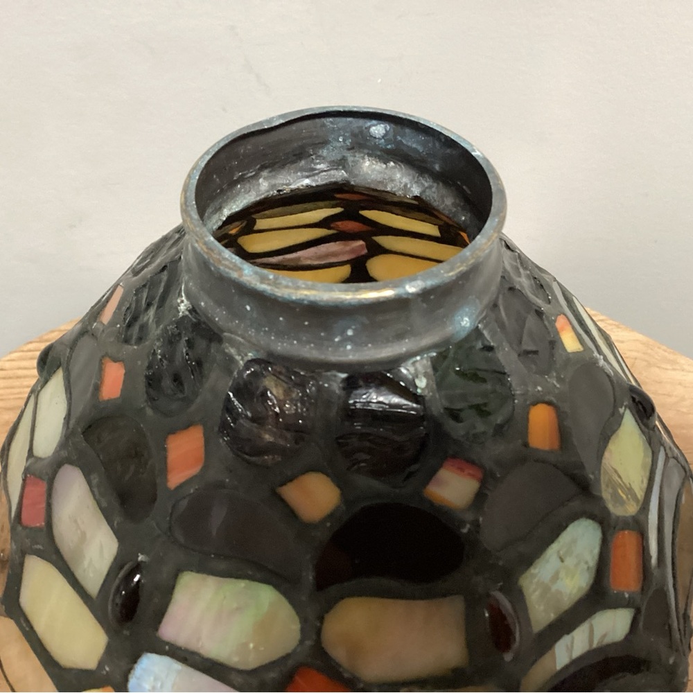 🟠 Beautiful Tiffany Style Stained Glass & Lead Joints Lamp Shade - Home Decor - Picture 7 of 16